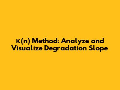 κ(n) Method: Analyze and Visualize Degradation Slope