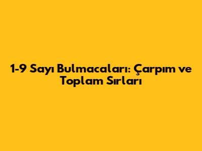 1-9 Sayı Bulmacaları: Çarpım ve Toplam Sırları