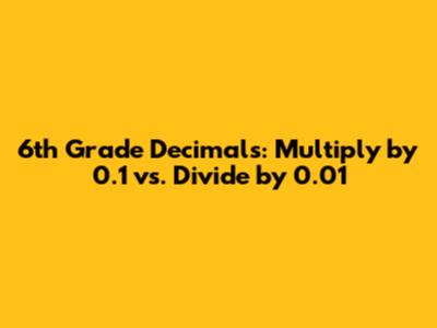 6th Grade Decimals: Multiply by 0.1 vs. Divide by 0.01