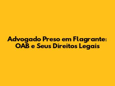 Advogado Preso em Flagrante: OAB e Seus Direitos Legais