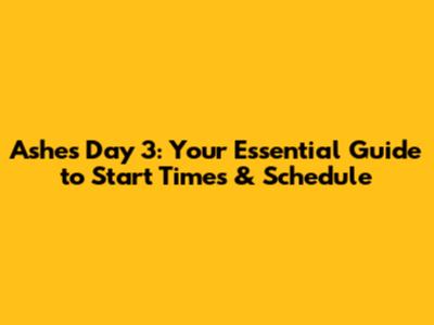 Ashes Day 3: Your Essential Guide to Start Times & Schedule