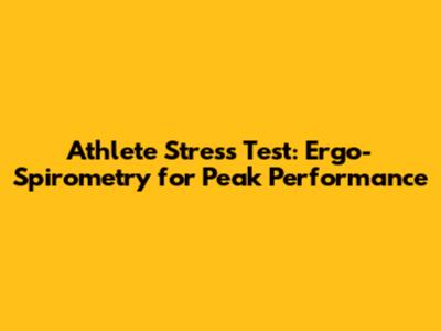Athlete Stress Test: Ergo-Spirometry for Peak Performance