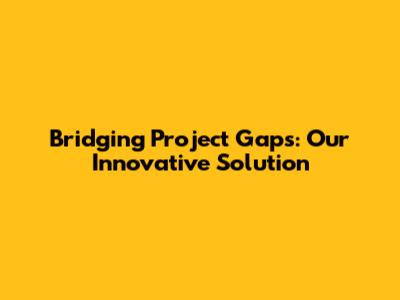 Bridging Project Gaps: Our Innovative Solution