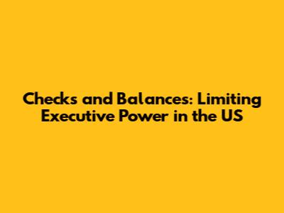 Checks and Balances: Limiting Executive Power in the US