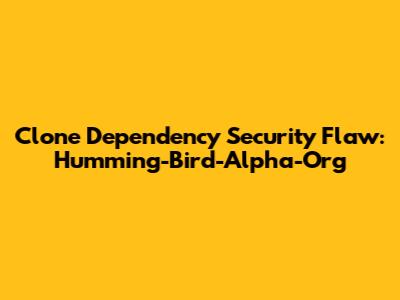 Clone Dependency Security Flaw: Humming-Bird-Alpha-Org