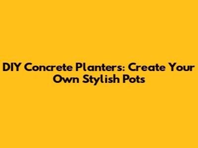 DIY Concrete Planters: Create Your Own Stylish Pots