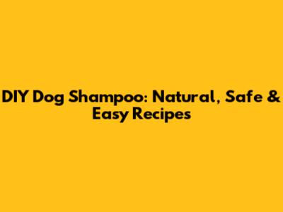 DIY Dog Shampoo: Natural, Safe & Easy Recipes