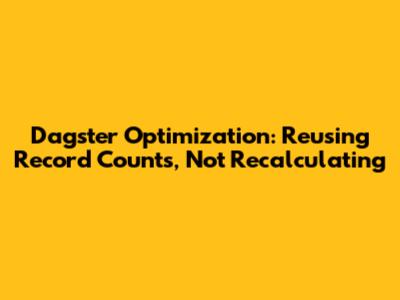 Dagster Optimization: Reusing Record Counts, Not Recalculating