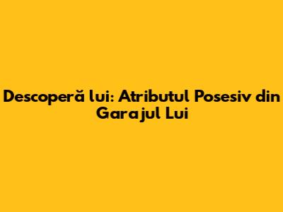 Descoperă "lui": Atributul Posesiv din "Garajul Lui"