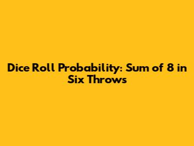 Dice Roll Probability: Sum of 8 in Six Throws