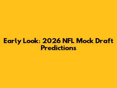 Early Look: 2026 NFL Mock Draft Predictions