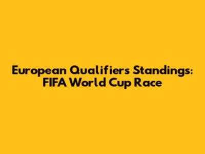 European Qualifiers Standings: FIFA World Cup Race