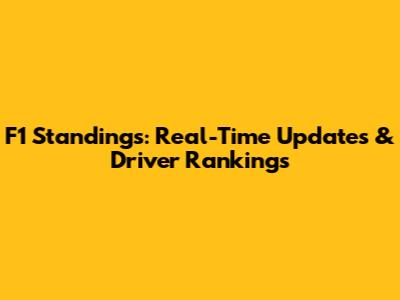 F1 Standings: Real-Time Updates & Driver Rankings