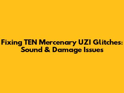 Fixing TEN Mercenary UZI Glitches: Sound & Damage Issues