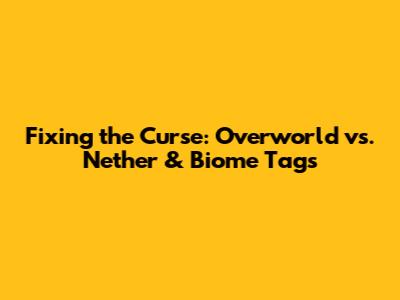 Fixing the Curse: Overworld vs. Nether & Biome Tags
