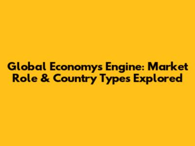 Global Economy's Engine: Market Role & Country Types Explored
