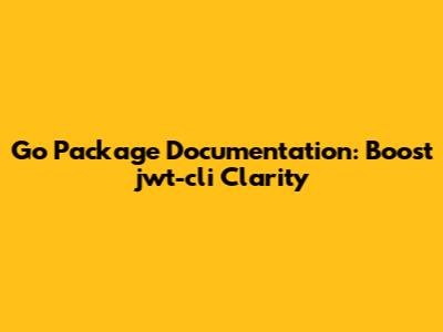 Go Package Documentation: Boost `jwt-cli` Clarity