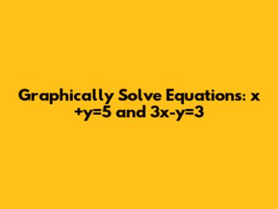 Graphically Solve Equations: x+y=5 and 3x-y=3