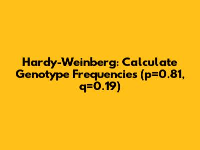 Hardy-Weinberg: Calculate Genotype Frequencies (p=0.81, q=0.19)