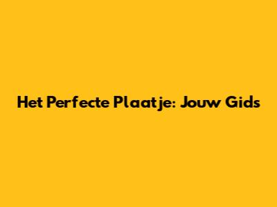 Het Perfecte Plaatje: Jouw Gids