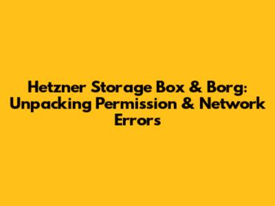 Hetzner Storage Box & Borg: Unpacking Permission & Network Errors