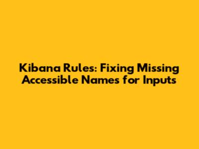 Kibana Rules: Fixing Missing Accessible Names for Inputs