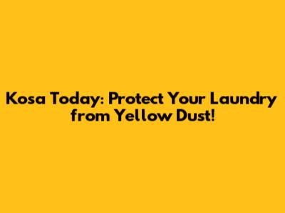 Kosa Today: Protect Your Laundry from Yellow Dust!