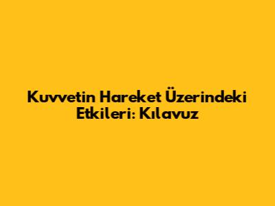 Kuvvetin Hareket Üzerindeki Etkileri: Kılavuz