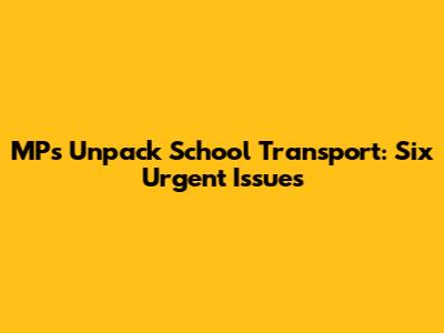 MPs Unpack School Transport: Six Urgent Issues