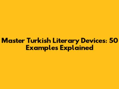 Master Turkish Literary Devices: 50 Examples Explained