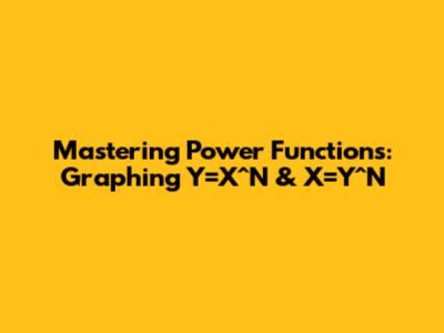Mastering Power Functions: Graphing Y=X^N & X=Y^N
