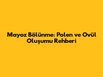 Mayoz Bölünme: Polen ve Ovül Oluşumu Rehberi