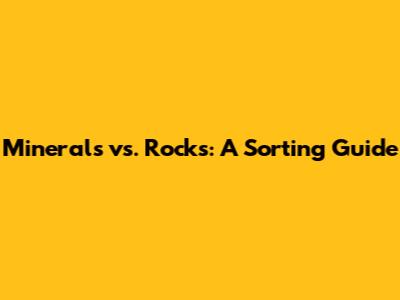 Minerals vs. Rocks: A Sorting Guide