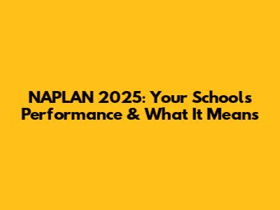 NAPLAN 2025: Your School's Performance & What It Means
