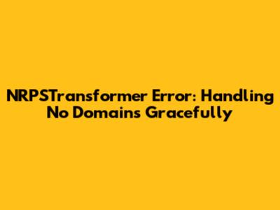 NRPSTransformer Error: Handling No Domains Gracefully