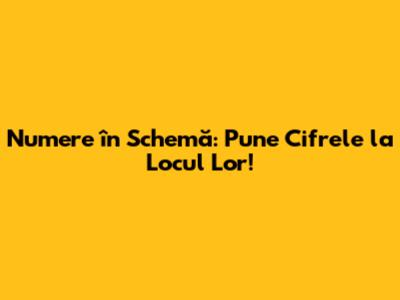 Numere în Schemă: Pune Cifrele la Locul Lor!
