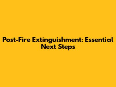 Post-Fire Extinguishment: Essential Next Steps