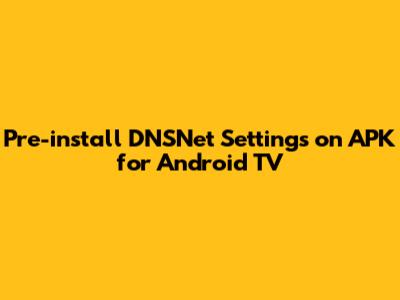Pre-install DNSNet Settings on APK for Android TV