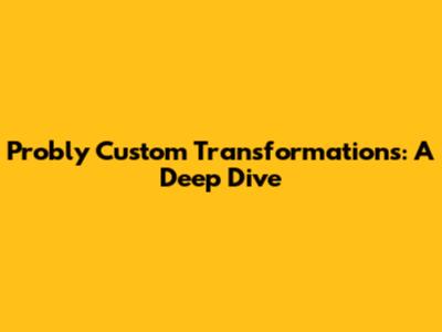 Probly Custom Transformations: A Deep Dive