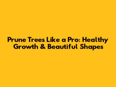 Prune Trees Like a Pro: Healthy Growth & Beautiful Shapes