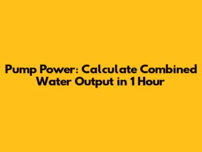Pump Power: Calculate Combined Water Output in 1 Hour