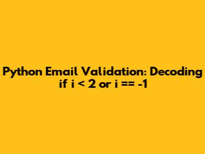 Python Email Validation: Decoding `if i < 2 or i == -1`