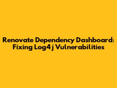 Renovate Dependency Dashboard: Fixing Log4j Vulnerabilities