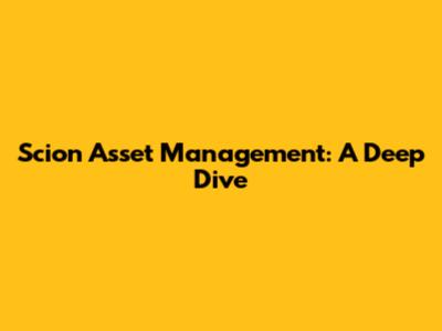 Scion Asset Management: A Deep Dive