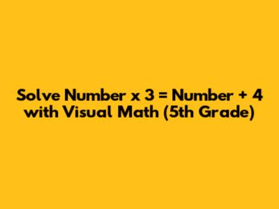 Solve 'Number x 3 = Number + 4' with Visual Math (5th Grade)