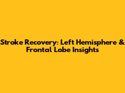 Stroke Recovery: Left Hemisphere & Frontal Lobe Insights