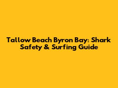 Tallow Beach Byron Bay: Shark Safety & Surfing Guide