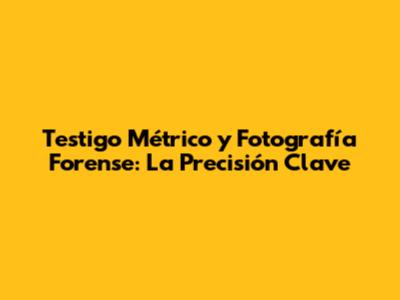Testigo Métrico y Fotografía Forense: La Precisión Clave