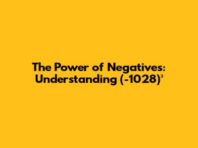 The Power of Negatives: Understanding (-1028)³