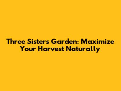 Three Sisters Garden: Maximize Your Harvest Naturally
